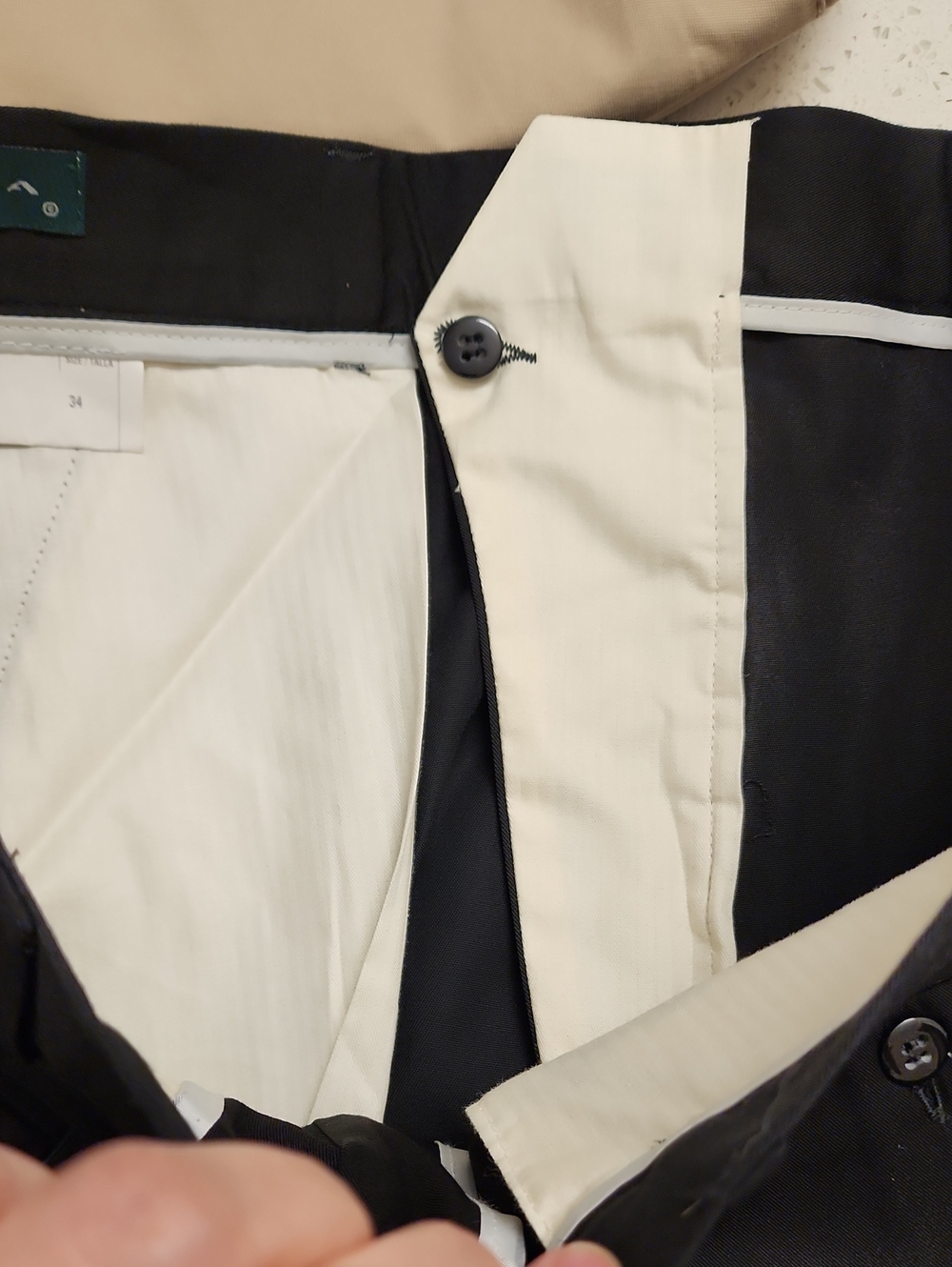 Tundra Plain Front Black Pants Classic Italy Made Business Casual Men's size 34 - Picture 6 of 9